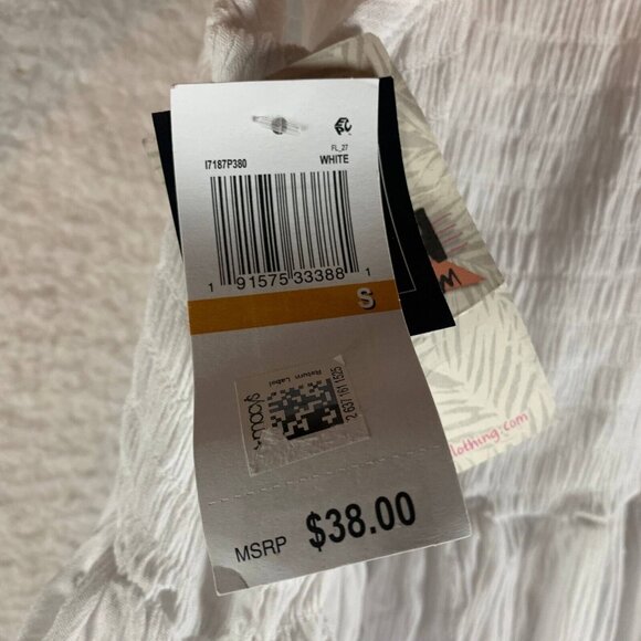 NWT Miken Swimwear Women's Small White Sleeveless Midi Dress Smocked‎ Cover-up - Picture 5 of 10